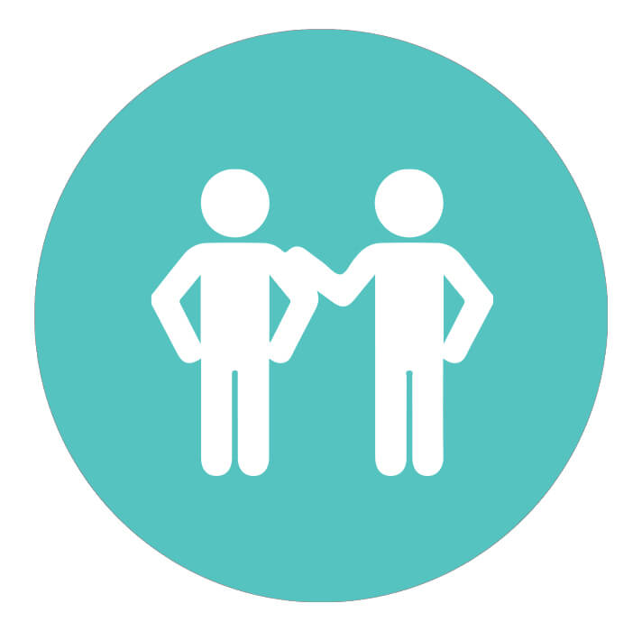 two people standing icon - bystander effects of bullying
